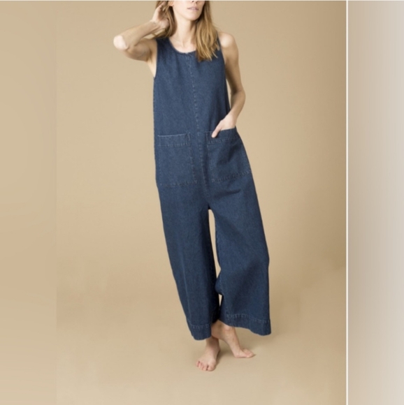 Ilana Kohn Denim Blue Sleeveless Jumpsuit - Picture 1 of 2